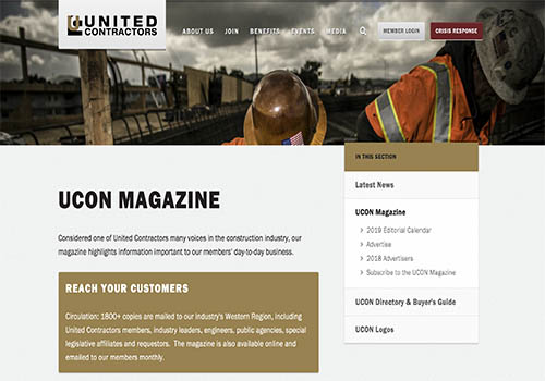 MUSE Advertising Awards - United Contractors Magazine - January 2019
